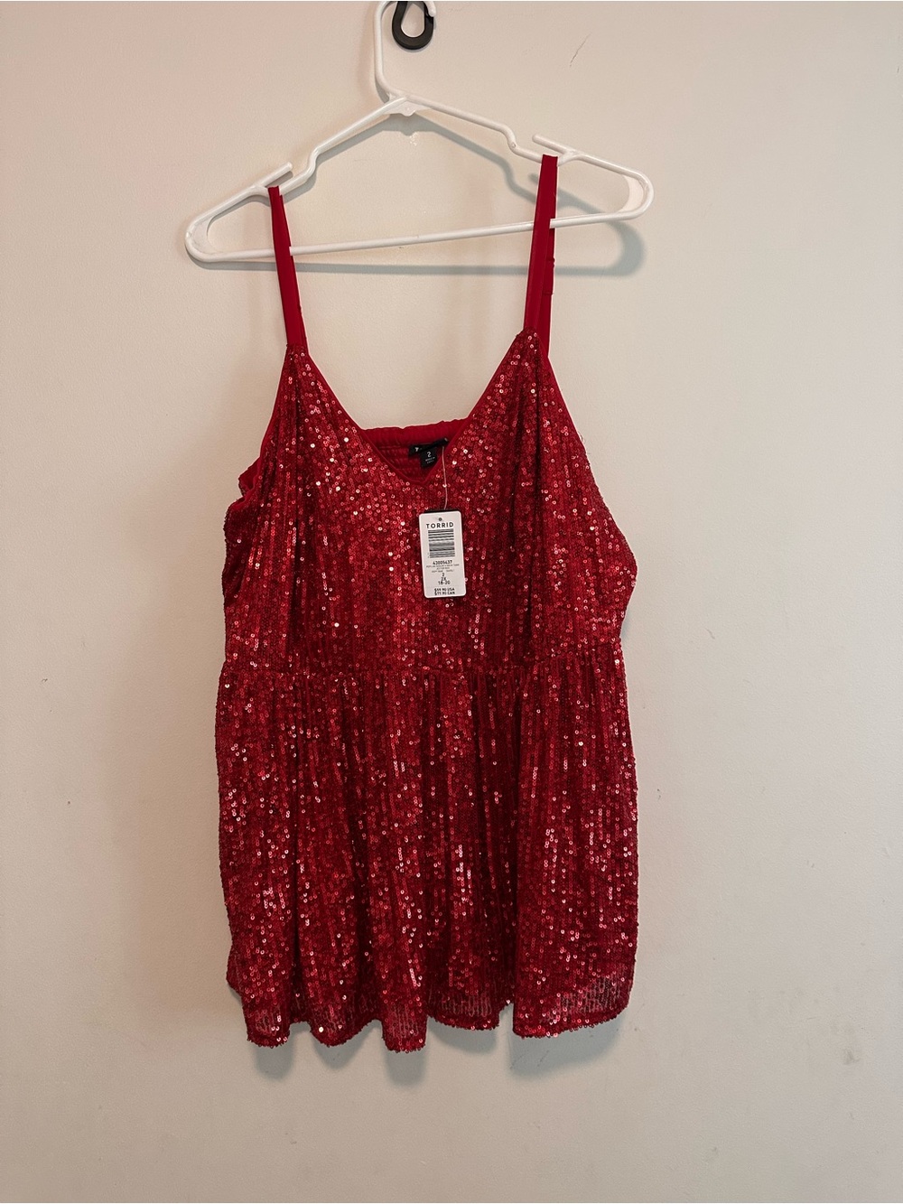NWT Torrid Red Sequin Cami Tank Top size 2 2X or 18-20
